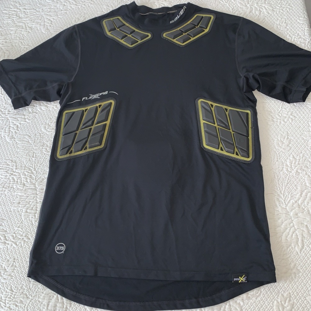 BAUER Elite Flexorb Padded Short‎ Sleeve Base Layer Hockey Jersey Mens Size S